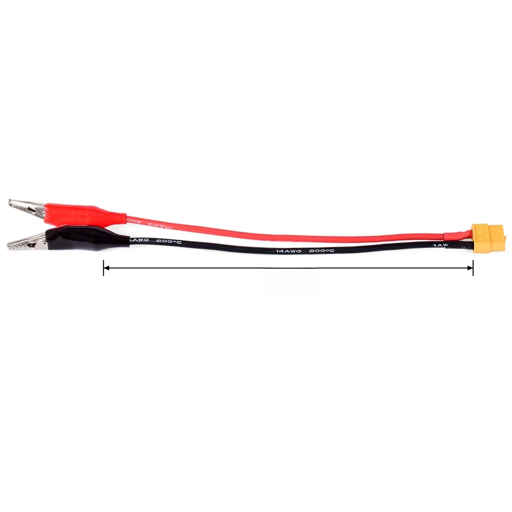 Pinces crocodiles pour câble de connecteur XT60, pour outil de mesure SKYRC NC2500 Pro, ligne d'entraînement de moteur 14awg 20cm