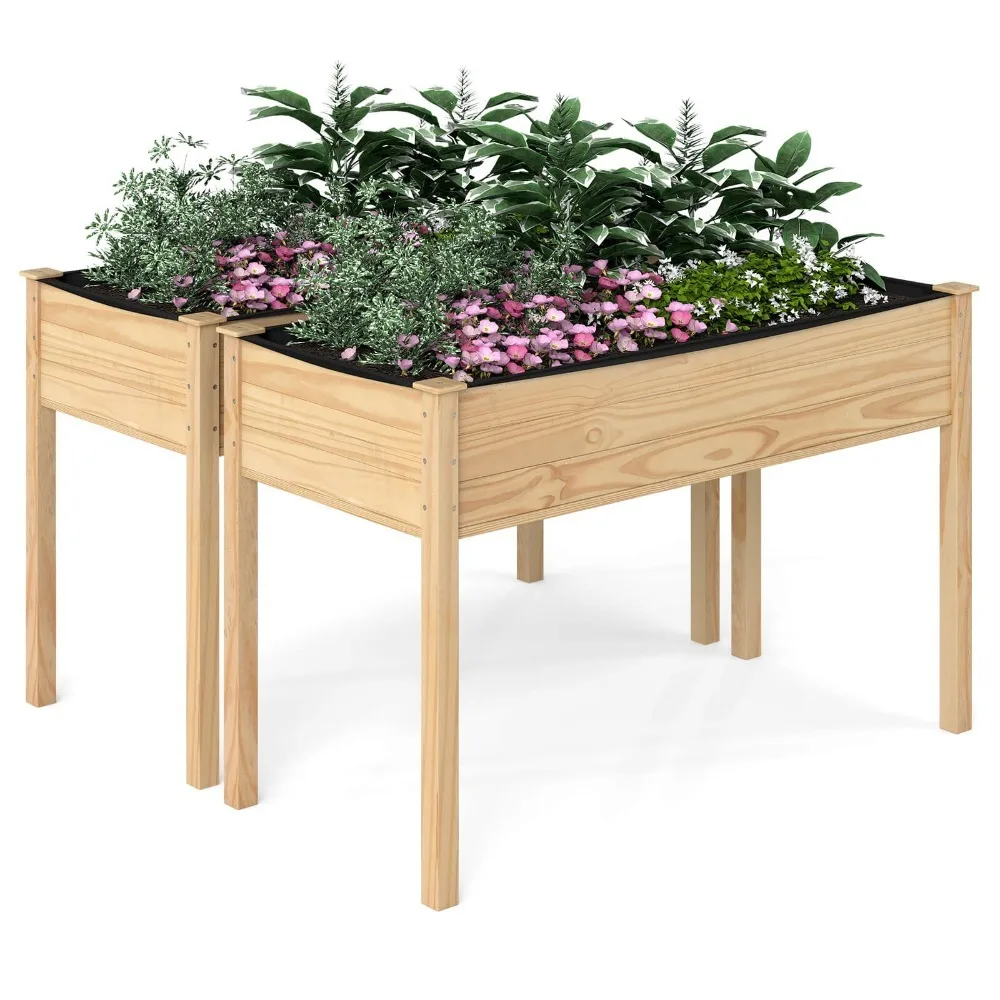 2PCS Wooden Raised …