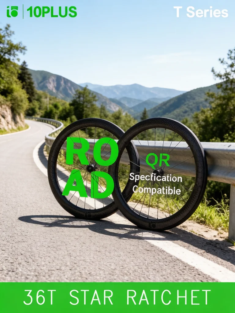 AliExpress NONE 10PLUS T Series 700c Road Bike Carbon Rim Disc Brake 38/50/60mm 36T Ratchet Hub Quick Release Racing Wheelset