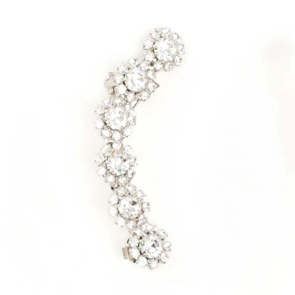 Stonefans Flower Ear Clip Jewellery Without Piercing Earrings for Women Sparkling Cuff Ear Elegant Fashion Wedding Jewelry Gifts