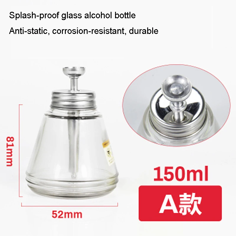 

150ML 180ML Glass Empty Alcohol Bottle Press Type Splash Proof Corrosion Resistant Glass Solution Dispenser Glue Cleaning Tool