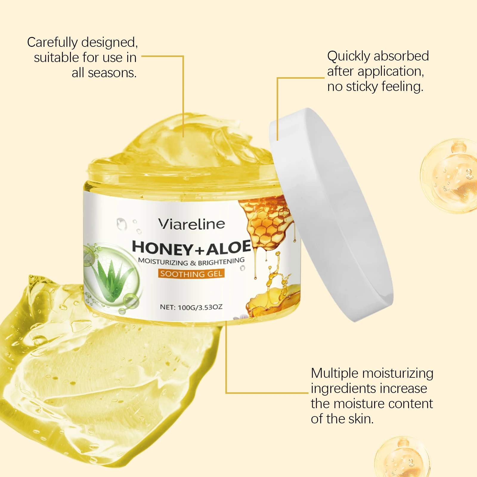 فيارلين عسل الألوة فيرا جل الوجه إصلاح حروق الشمس الجلد ترطيب الإغاثة احمرار تقليل جفاف السيطرة على النفط هلام مهدئ للبشرة