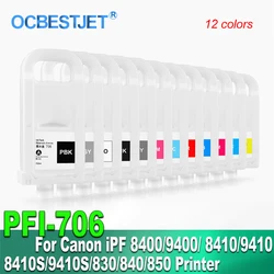 PFI-706 PFI706 Refillable Ink Cartridge With ARC Chip For Canon PFI706 IPF 8400 IPF9400 IPF8410 IPF9410 printer