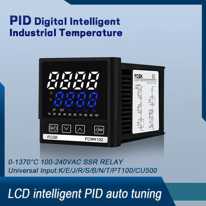 Digital Intelligent Industrial PID Temperature Controller 220V RELAY Thermostat SSR Output