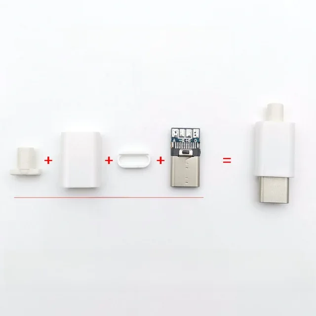 5 zestawów drutu spawalniczego typu C USB 3.1 4pin 2A duży prąd USB 2.0 Type-c USB C męskie złącze Pulg Części do DIY Kabel do ładowania — zdjęcie 2