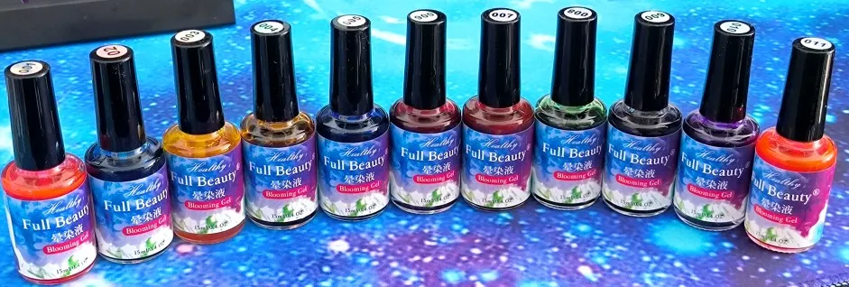 12pcs Watercolor Nail Gel Polish Smudge Blooming Ink Soak Off Varnish Marble Bubble Designer Charm Blossom Flower Manicure Decor photo review