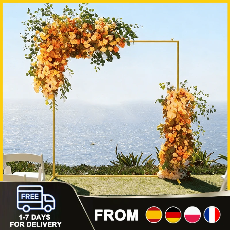 Support d'arche de mariage en métal, cadre d'arche à ballons carré/en forme de cœur pour décoration de fête de mariage en extérieur, fournitures de décoration de fête