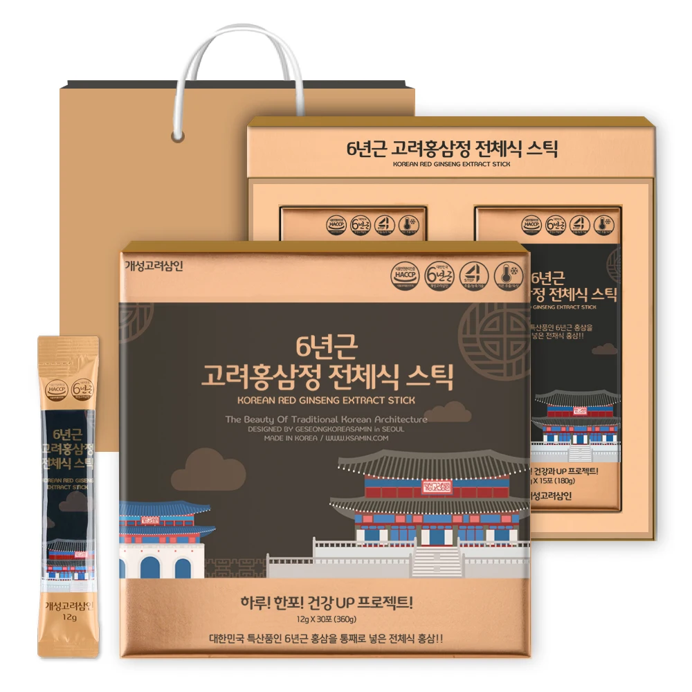 [30 bags * 5 boxes total 150 bags] 6 years old Korean red ginseng whole red ginseng bag