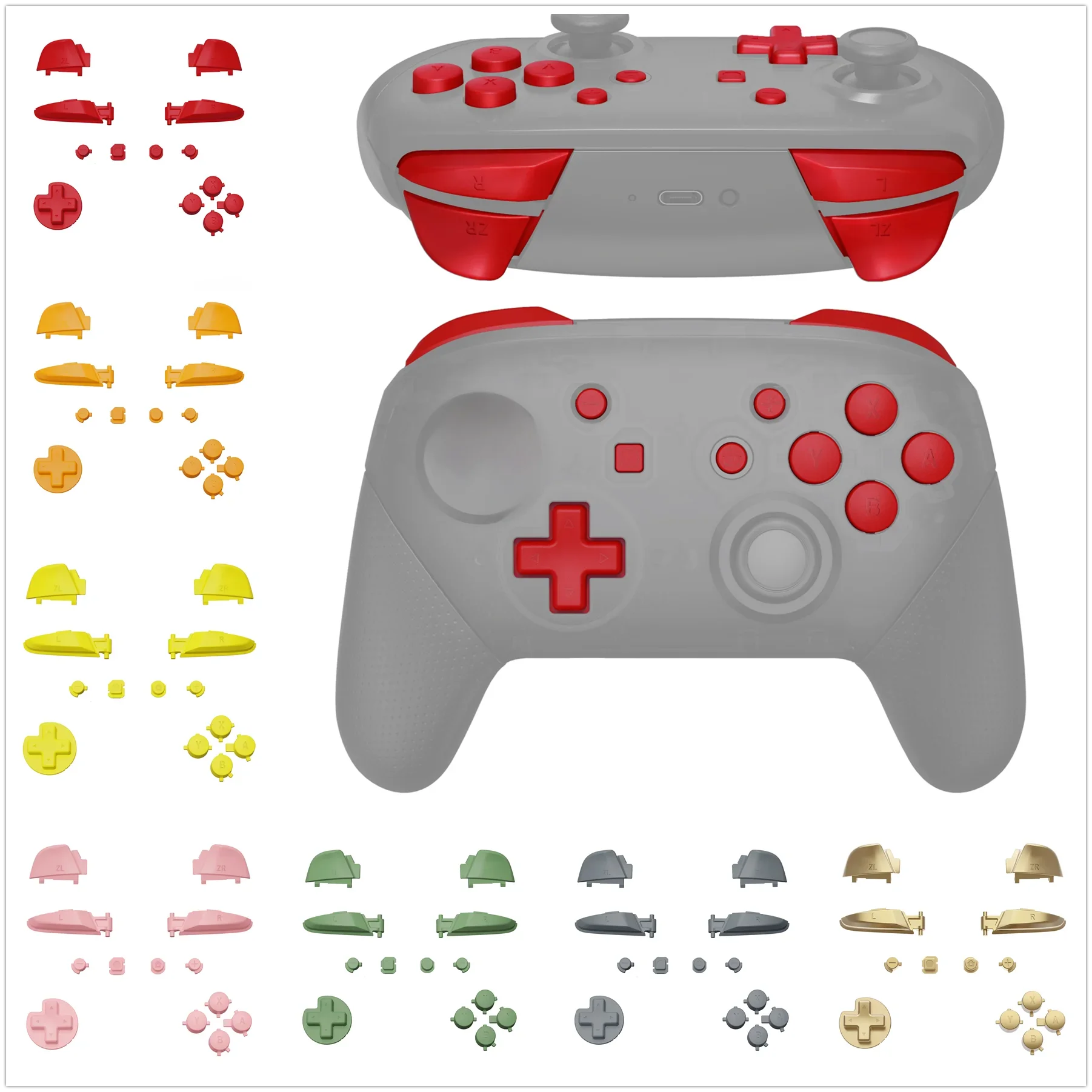 eXtremeRate DIY Zamiennik Pełny zestaw przycisków Naprawa ABXY D-pad ZR ZL L R Klucze z narzędziami do kontrolera NS Switch Pro — zdjęcie produktu 7