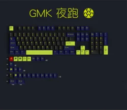 GMK Night Run Keycaps, 129 Keys Keycaps Cherry Profile DYE-SUB Personalized GMK Keycaps For Mechanical Keyboard