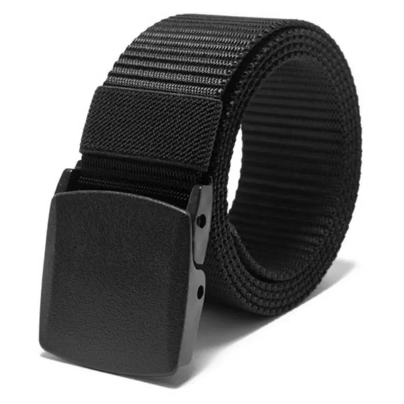 Ceinture en toile avec boucle YKK, ceinture anti-allergie et conforme aux contrôles de sécurité, ceinture pour pantalon pour jeunes étudiants, ceinture d'entraînement militaire en plein air