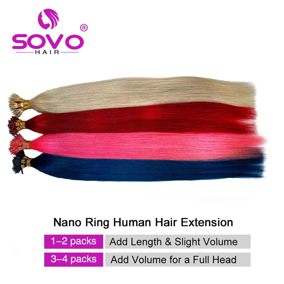 Nano Rings Micro Links Human Hair Extensions Natural Blonde Micro Bead Loop Pre Bonded Remy European Straight Hair 50/100Strands