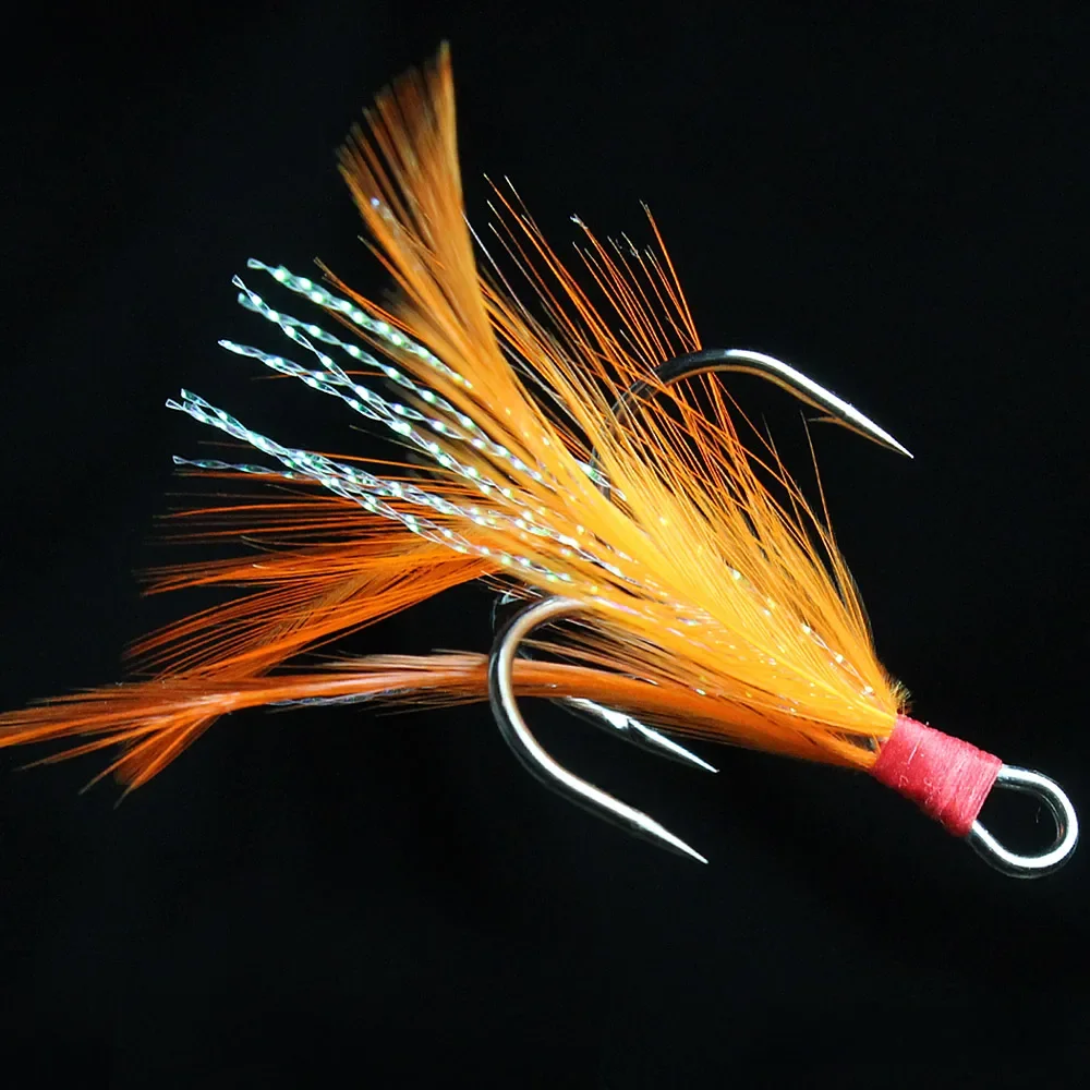 Hameçon triple avec plume pour leurres de pêche à la mouche, appâts à manivelle, barbelé annulaire, hameçon aiguisé, 10-3/0 # sz032, 10 pièces