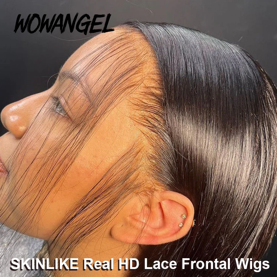 WOW ANGEL HD Lace Frontal Perücke 250% 13x6 HD Lace Front Perücke Glattes Haar Unsichtbare HD Lace Hautschmelzende HD Lace Front Echthaarperücke – Detail 11