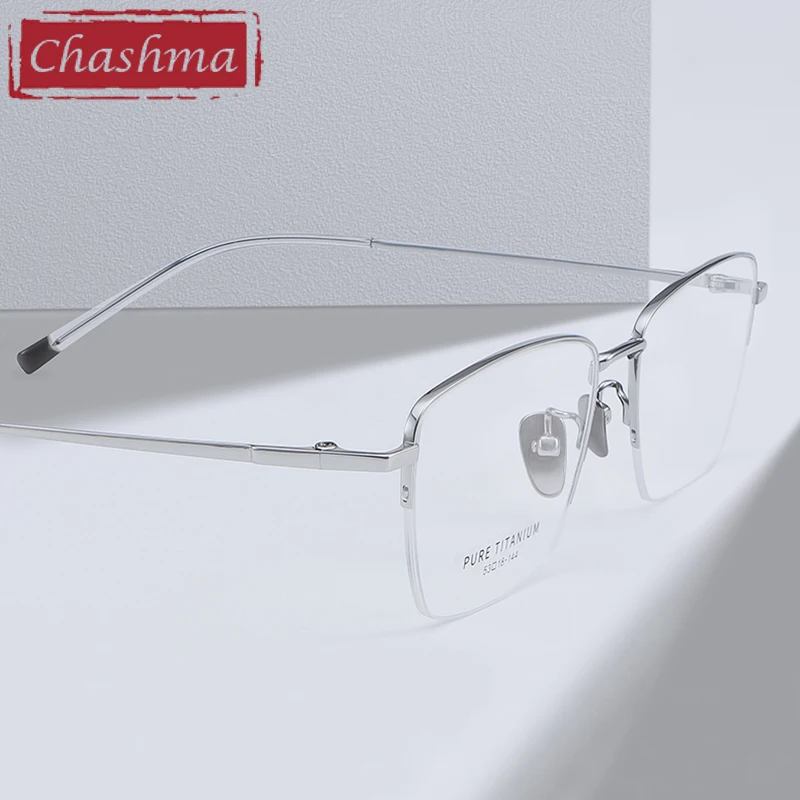 Chashma Prescription Glasses Men Pure Titanium Quality Half Eyeglasses Frames Multifocal Recipe Eyewear Women Reading Spectacles