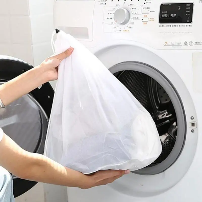 Netz-Wäschebeutel mit Kordelzug, Großer Waschbeutel für Blusen, Strümpfe und Unterwäsche, Ideal für Reisen und Wäsche – Detail 5