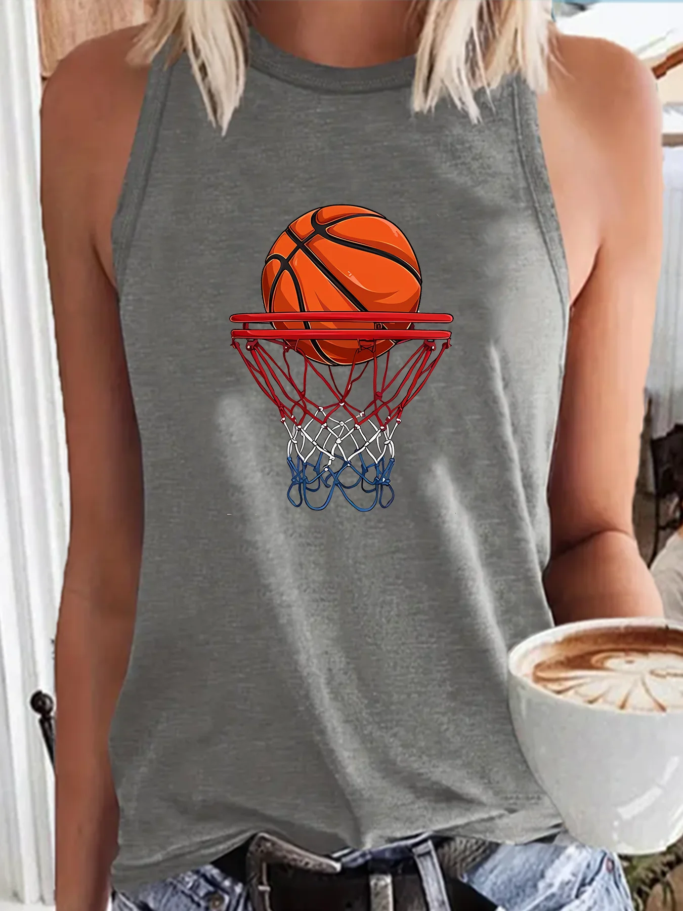 Servisch basketbal  Oce Neko Na Basket Gear Fashion Funny Sports Women's Tank Top Loose O Neck Sleeveless Casual Tank