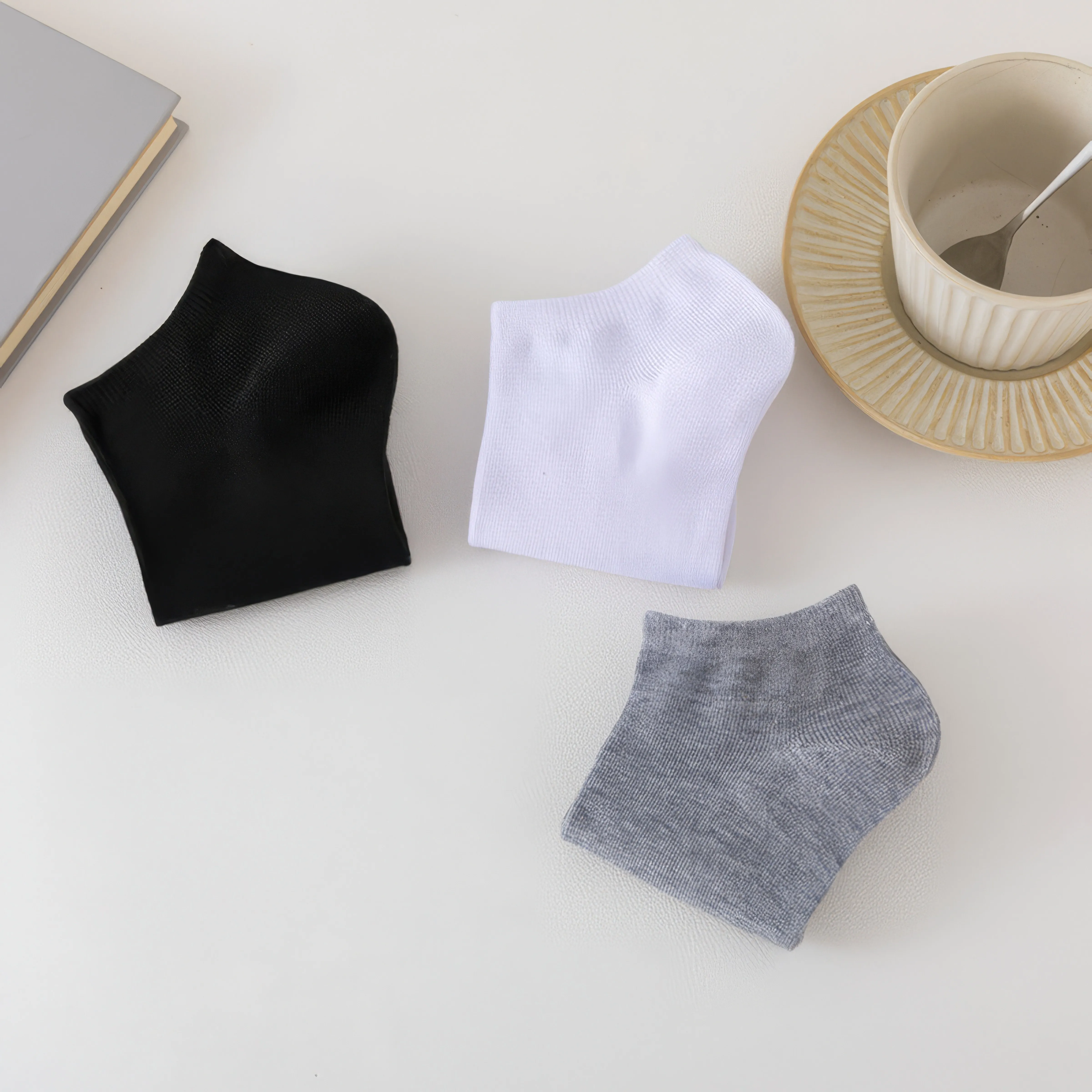 5/10 Pairs of Black, White and Gray Socks, Classic Style, Soft Fabric, Durable, The Best Gift for People, Daily Essential