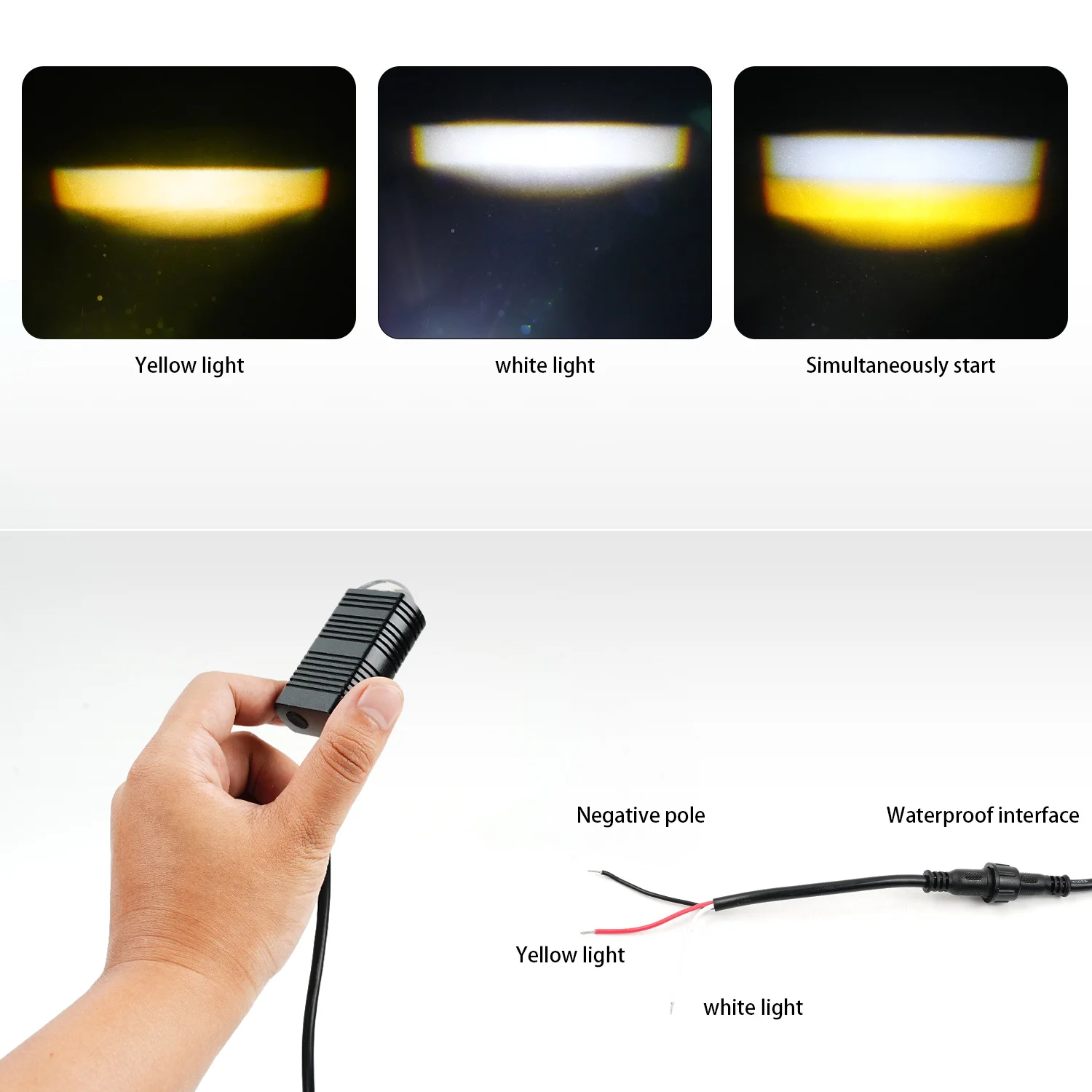 Mini Driving LED Light Motorcycle Car Dual Color Super Bright Auxiliary Headlight Grille Lamps ATV UTV Car Fog Offroad 12V-80V