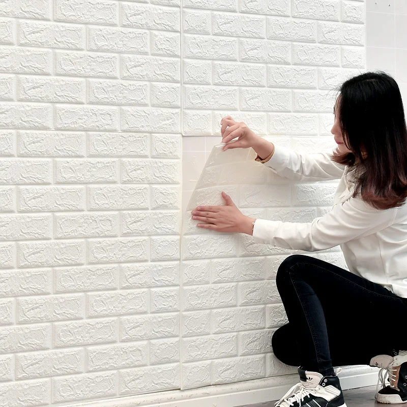 

1pcs 70cmX1m Waterproof Wall Stickers DIY Self-adhesive Wallpaper 3D Home Decorations Brick Pattern Foam Classic