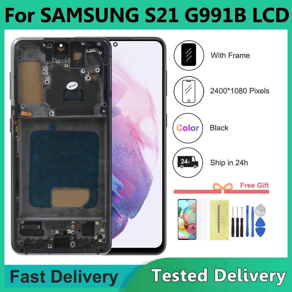 TFT Display For Samsung S21 5G LCD Display Touch Screen Digitizer Replacement for S21 5G G991F G991U G991 Display