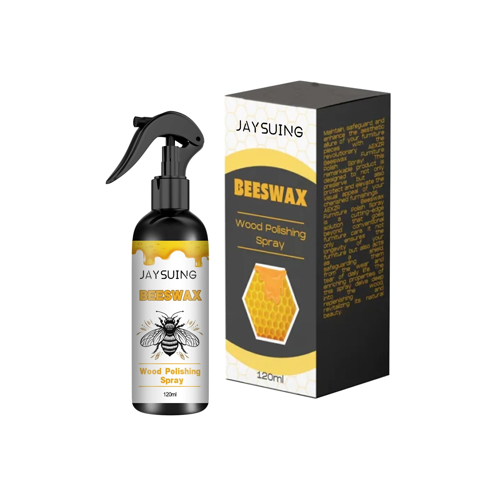 Jaysuing-Cera de Abelha para Polimento de Madeira, Umidade, Extrato Natural, Remodelação de Pavimento, Spray Reparador de Riscos, 120ml