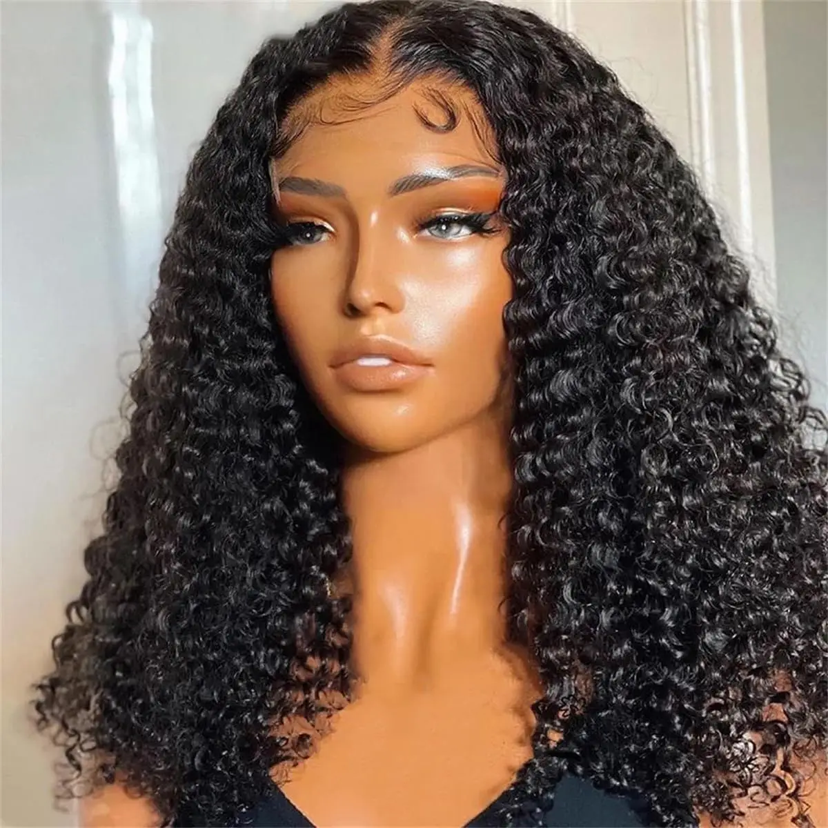 Deep Wave Bob Wig Human Hair 4x4 Deep Wave Bob Lace Front Wigs Human Hair Pre Plucked 180% Density Bob Lace Wigs #1B 10 Inch