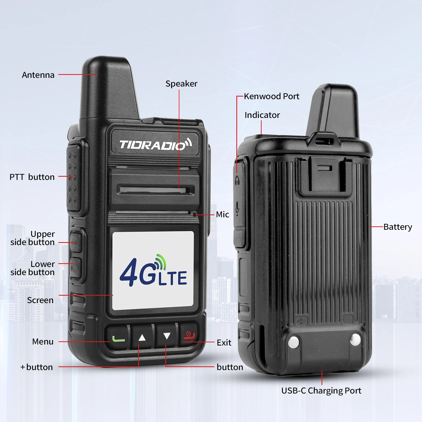 TIDRADIO TD-M15 Global POC Radio with 1 Year Sim Card Walkie Talkie Long Range 4G Network 5000 Miles for Hiking and Camping - Image 6