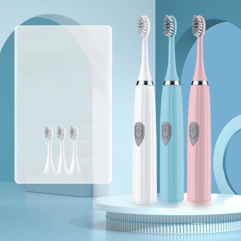 Escova de dentes elétrica para adultos, cerdas macias dupont, bateria portátil, resistência ipx6, à