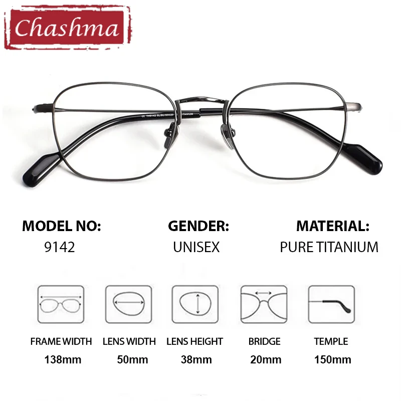 Chashma Prescription Glasses Pure Titanium Men Optical Eyewear Eyeglasses Frames Women Recipe Myopia Gafas Ultra Light Spectacle