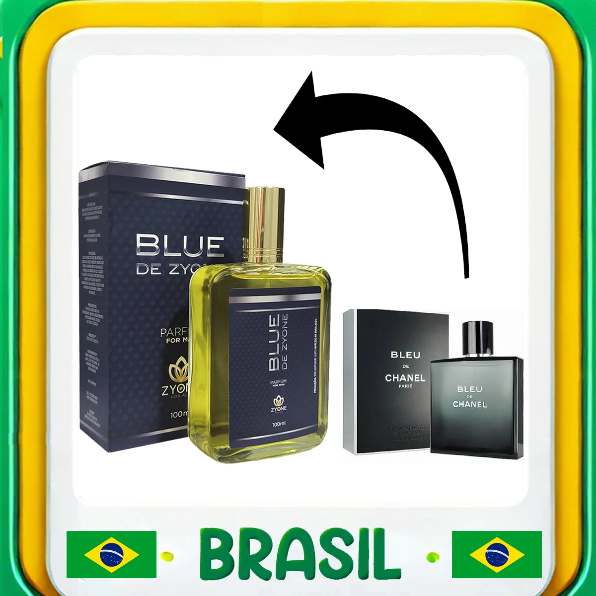 100ML Eau de Parfum Male Blue de Zyone Perfume High Fixing EDP Shipment From Brazil Imported Fragrance