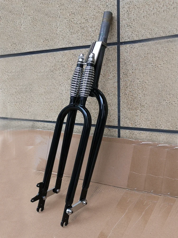 Retro rower 26 Cal podwójne sprężyny tłumienia widelec/rowery paliwa widelec/zmodyfikowany widelec rowerowy, Retro rower 25.4*28.6MM — zdjęcie 2