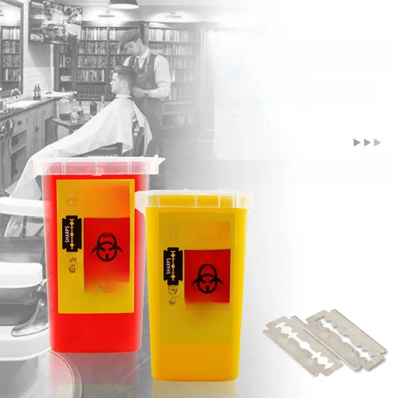 Poubelle de recyclage de lames 3 couleurs, accessoires de salon de coiffure, étui d'élimination de lames de rasoir, boîte de rangement de recyclage de lames jetables