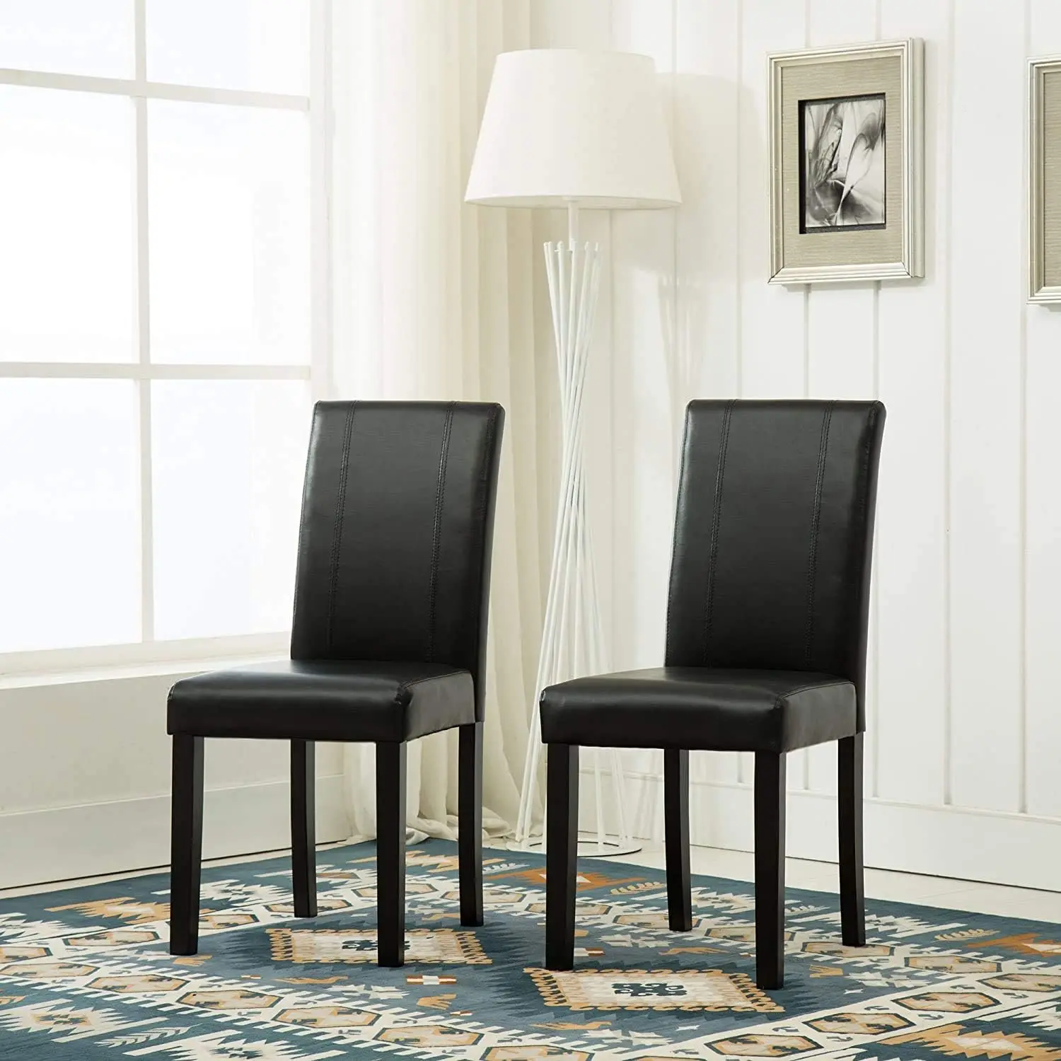 mcc direct Set of 4 Faux Leather Dining Chairs For Home & Commercial Restaurants