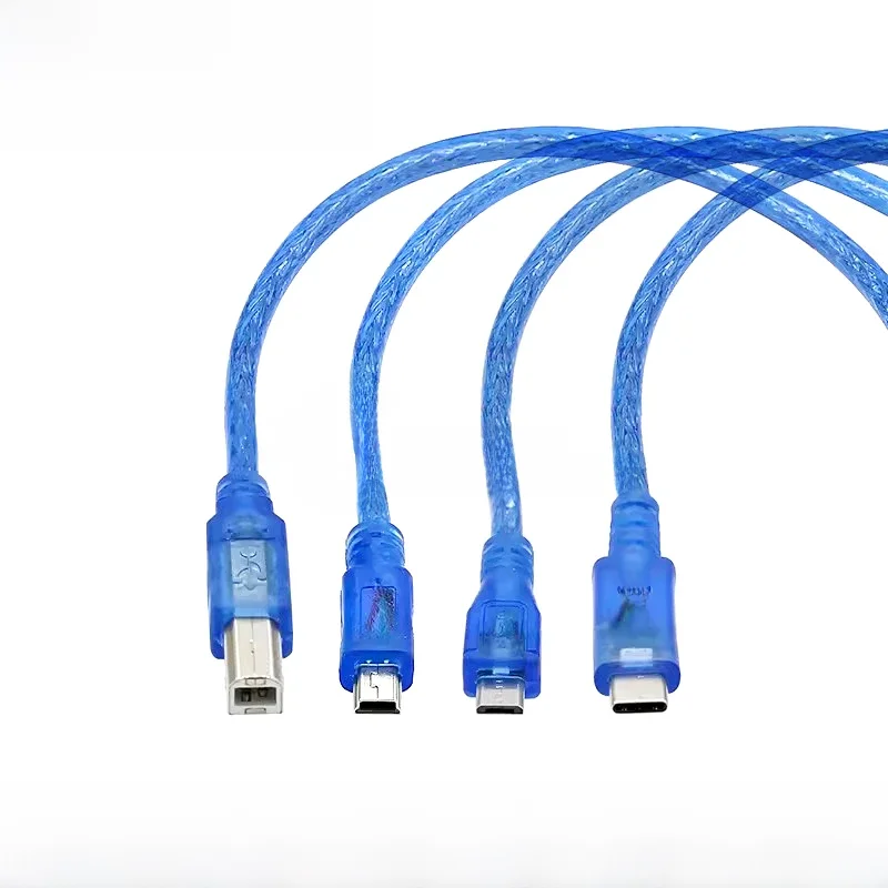 Câble USB 30cm pour Uno R3/Nano/MEGA 2560/Leonardo/Pro micro/DUE bleu haute qualité type A USB/Mini USB/Micro USB 0.3m pour Arduino