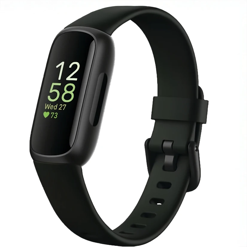 جهاز تعقب اللياقة البدنية الذكي Fitbit Inspire 3، شاشة ملونة تعمل باللمس، مراقب معدل ضربات القلب، تتبع ضغط النوم، سوار معصم رياضي