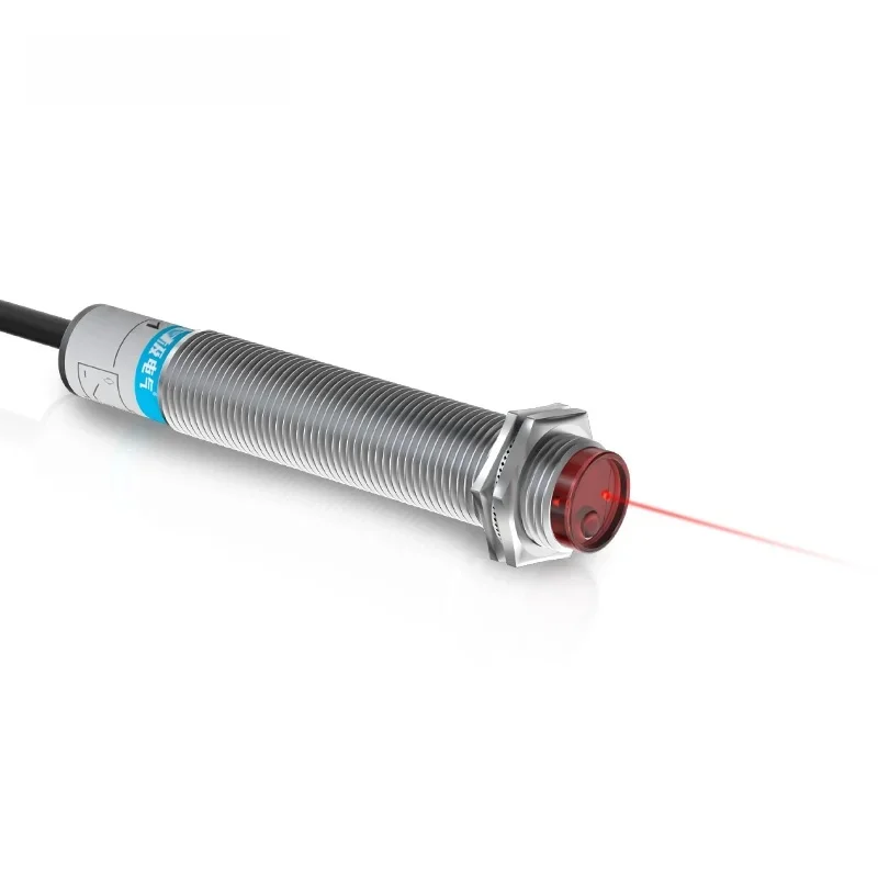 GTRIC odbicie rozproszone laserowy czujnik fotoelektryczny seria M12 10-30V NPN PNP widoczny punkt 2mm odległość wykrywania 15CM regulowany — zdjęcie produktu 7