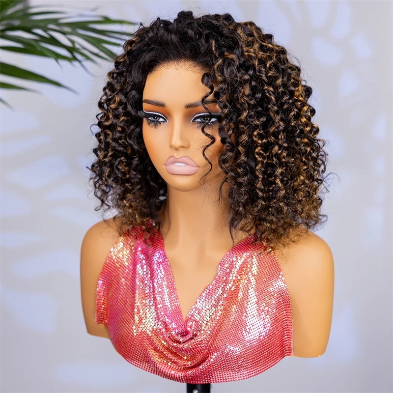 Vshow 1b/30 destaque usar ir meia peruca onda de água sem cola 100% perucas de cabelo humano virar sobre peruca de cabelo encaracolado iniciante amigável