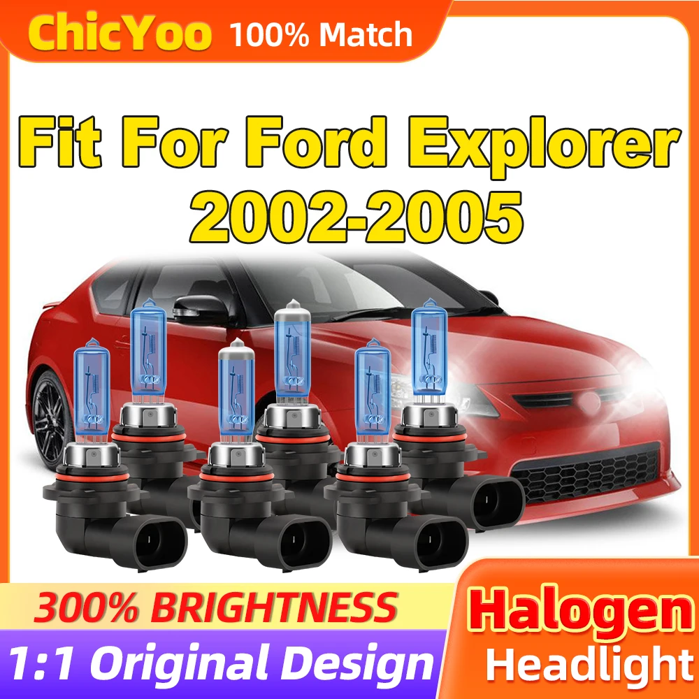 

Fit For Ford Explorer 2002 2003 2004 2005 300W Turbo Auto Lamps 36000LM Halogen Headlight Bulbs 6500K White 12V Car Headlamps