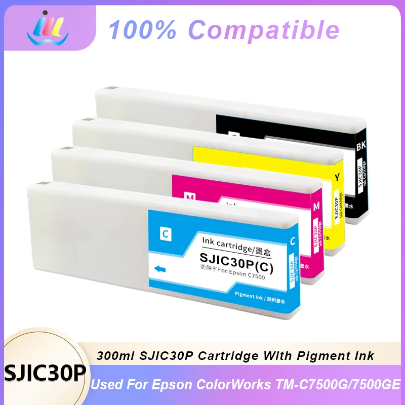 SJIC30P Compatible High-Capacity Gloss for Cartridge for Epson ColorWorks C7500G C7500GE Printer 300ml EUR Version