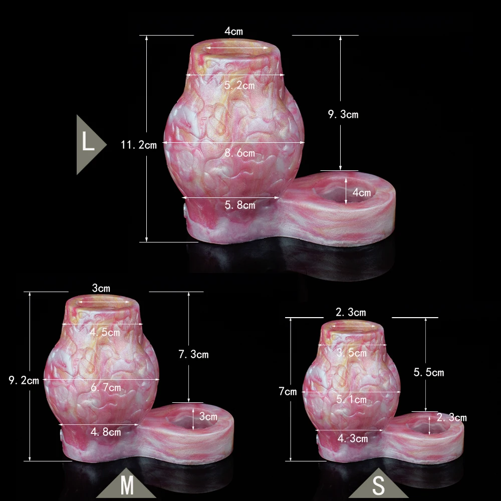 FAAK Silicone Cock Ring Dildo Sleeve Dog Knot Men Penis Enlargement Glans Masturbate Stimulate Sex Toys For Men  Size S M L image 4
