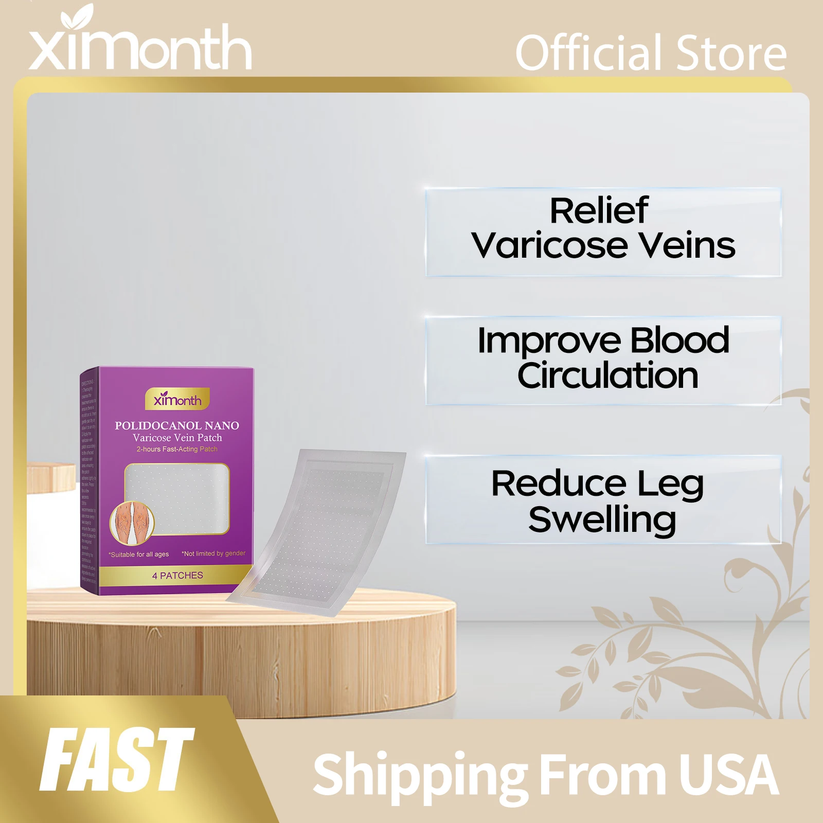 

Пластырь Ximonth Herbal от варикоза: уменьшает отеки, усталость, успокаивает дискомфорт, улучшает кровообращение, дышащий, для ухода за ногами