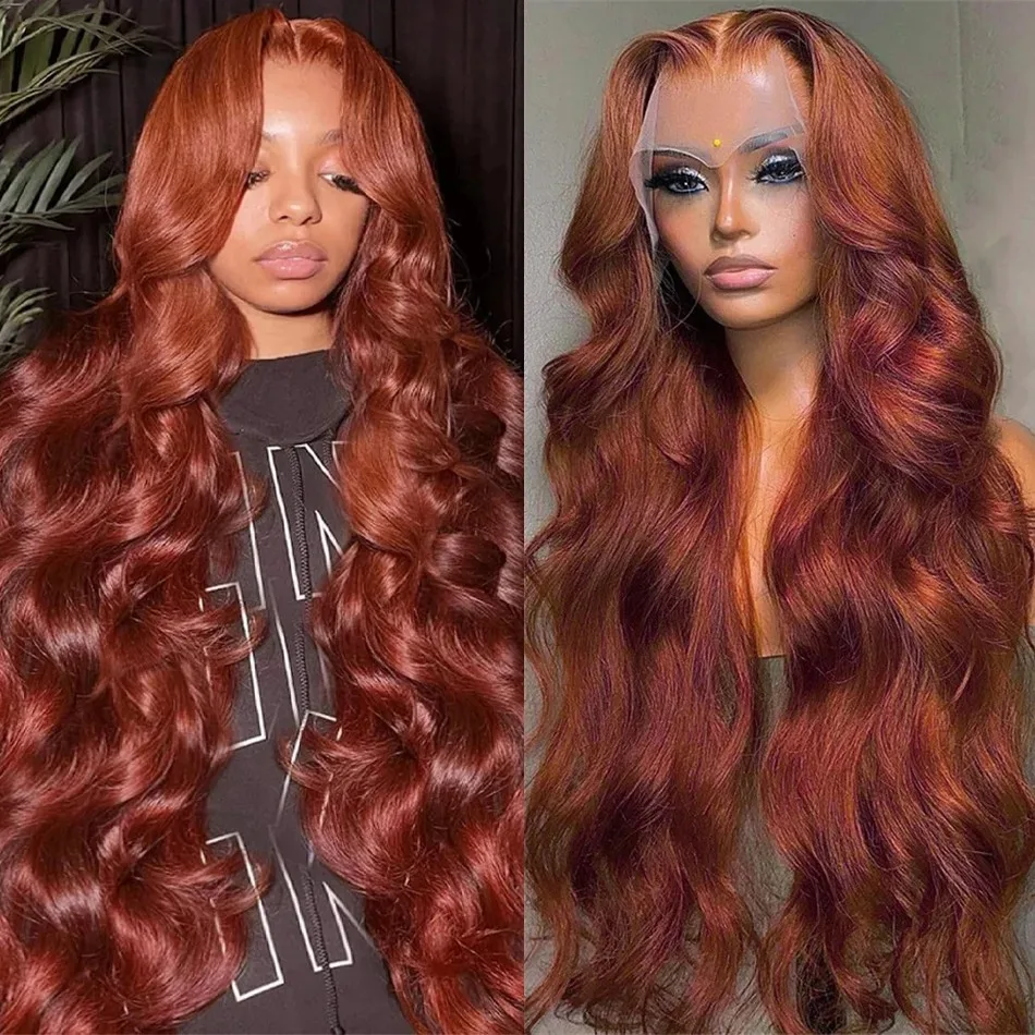 

200 Плотность Красновато-коричневого цвета Объемная волна Парик из натуральных волос 13x4 13x6 HD Парики из натуральных волос на кружеве Предварительно выщипанные 30 40 дюймов Для женщин