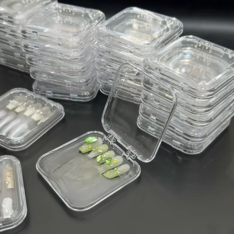10-delige transparante plastic nagelopbergdoos set acryl opdruk nagelorganizer voor kunstnagels display en salonbenodigdheden