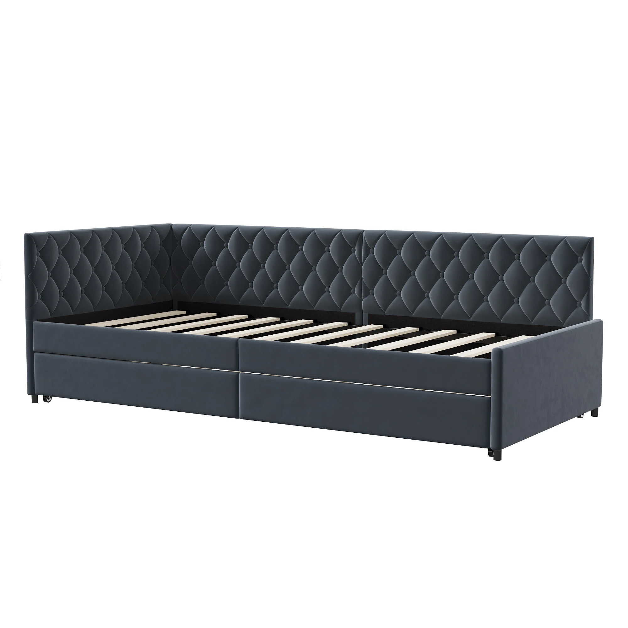 Anajqaqia 90x200cm umwandelbares Schlafsofa, Kinder-Einzelbett, multifunktionales Tagesbett für Schlafzimmer und Wohnzimmer, weiche Samtpolsterung