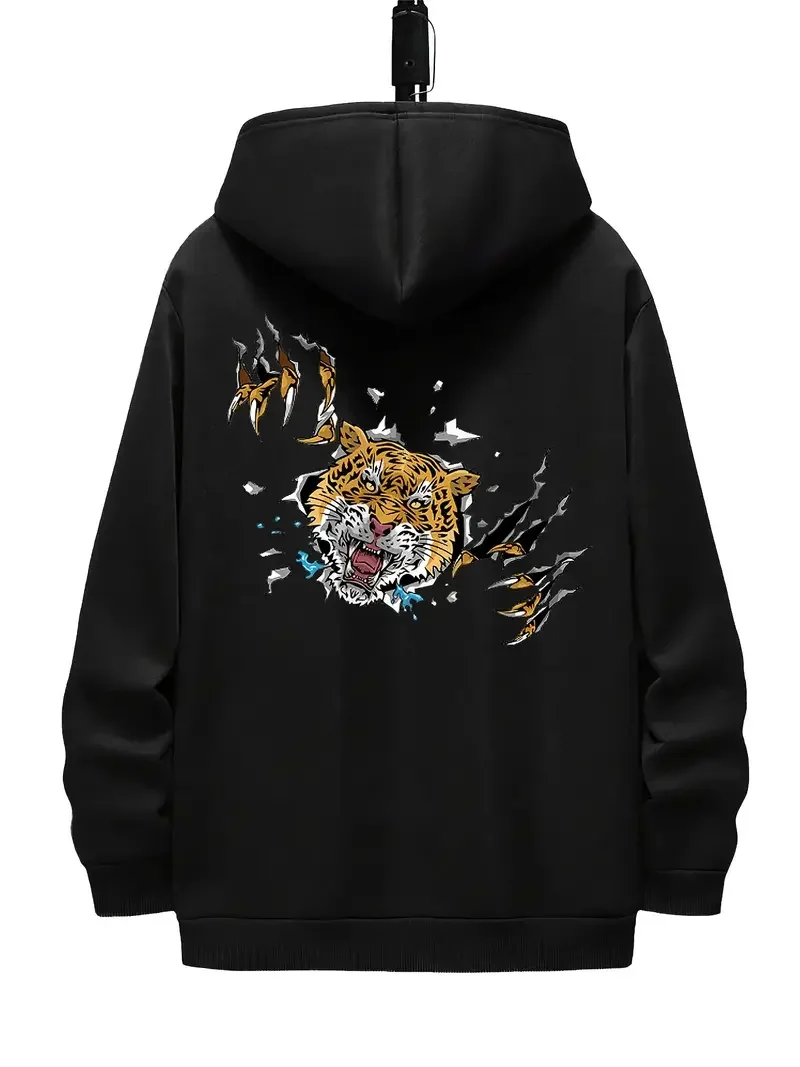 New men's high quality hooded sweatshirts, creative printed men's street sweatshirts, y2k style printed street sweatshirts