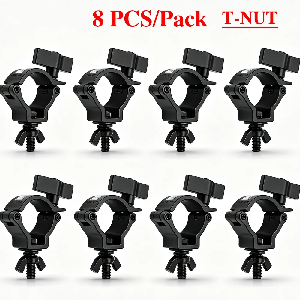 8Pcs Aluminum Alloy O‑Clamp OD38‑41mm Truss Pipe Mount Half Coupler TUV SWL 100KG DJ Disco Stage Light Hardware Fastener Rigs
