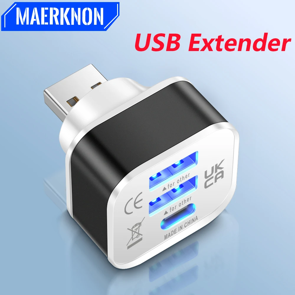 HUB USB 2.0 Adapter 3 Port USB Extender Quick Charge Multiple USB Splitter With Indicator Light For Macbook Computer Accessories