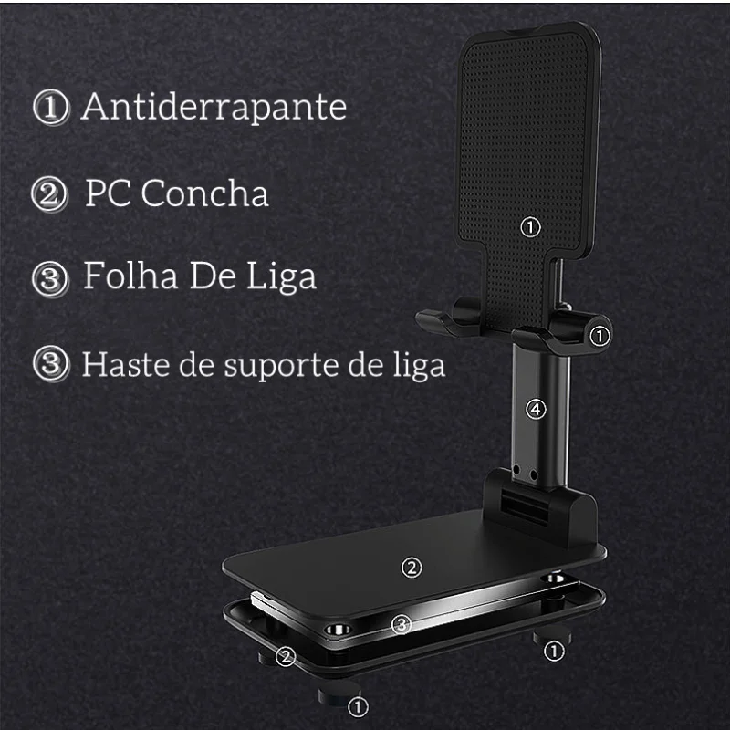 Adjustable desktop tablet and mobile phone holder