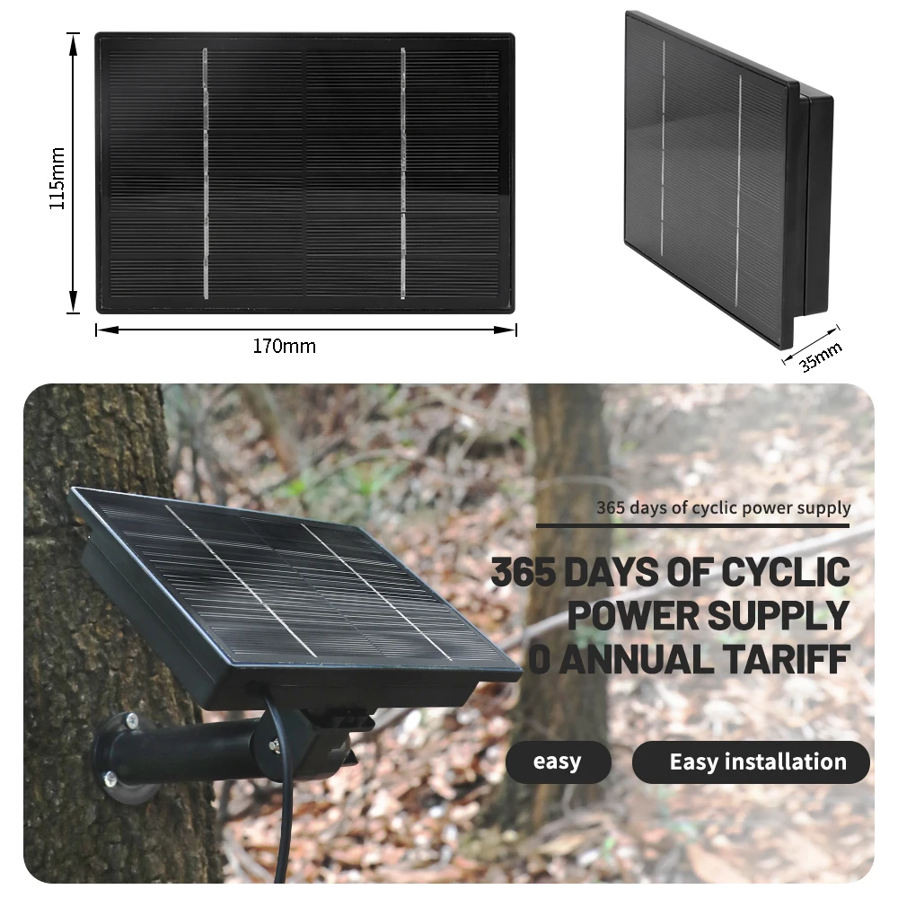 D4 5V 6V Solar Battery Charger For Security camera Portable Solar Power Bank With DC 5521 Output 4W Solar Panel Battery Charger